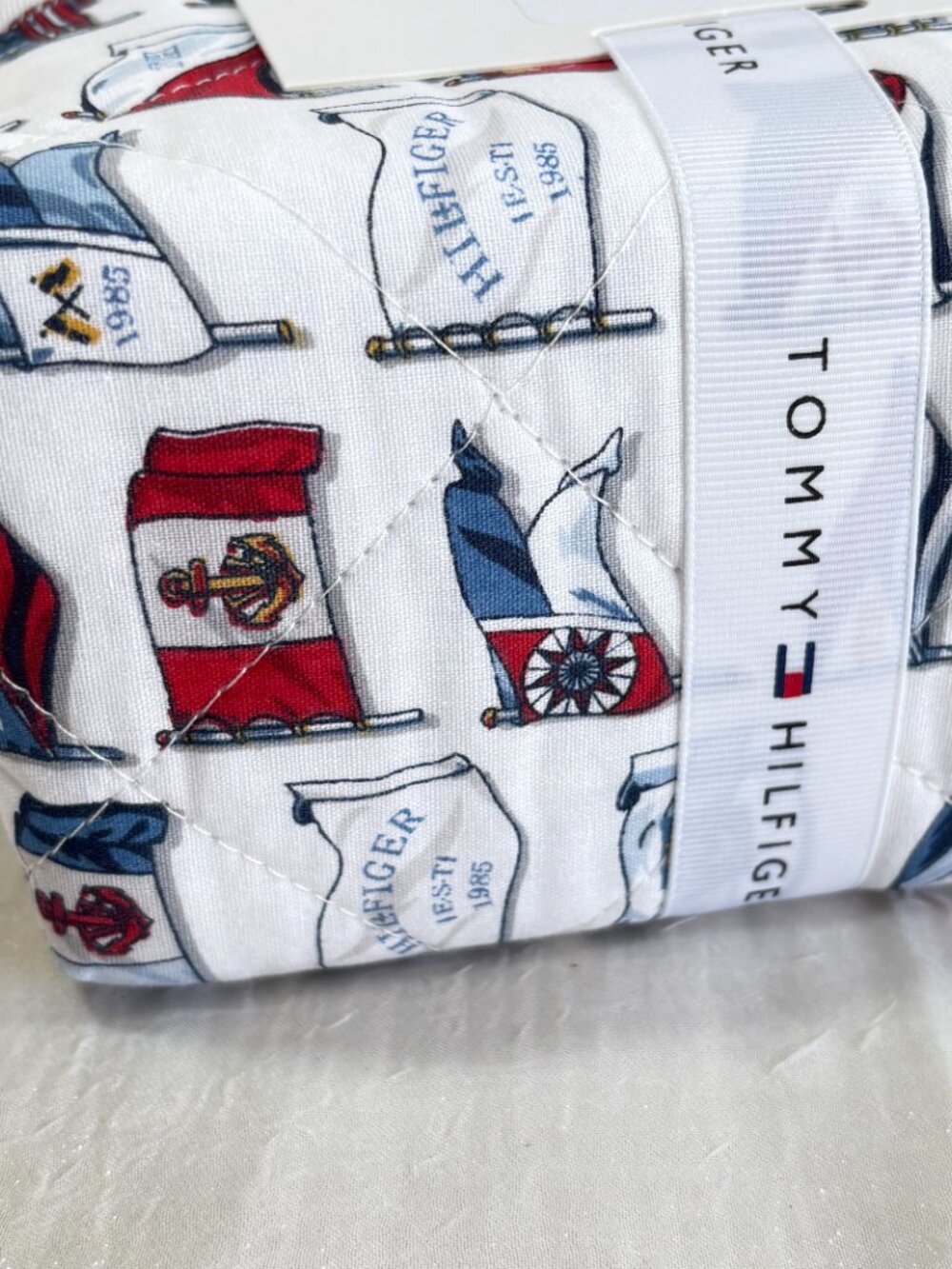 Tommy Hilfiger Boating Flags Cotton Reversible Standard Shams Set 2 RARE New